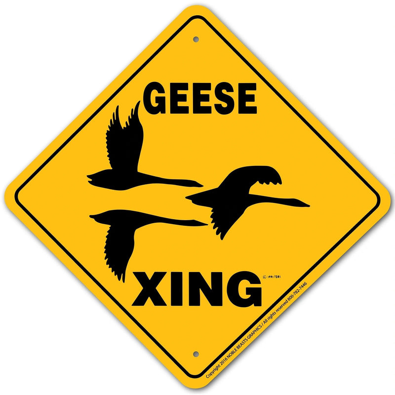 Geese (Wild) Xing Sign Aluminum 12 in X 12 in #20691