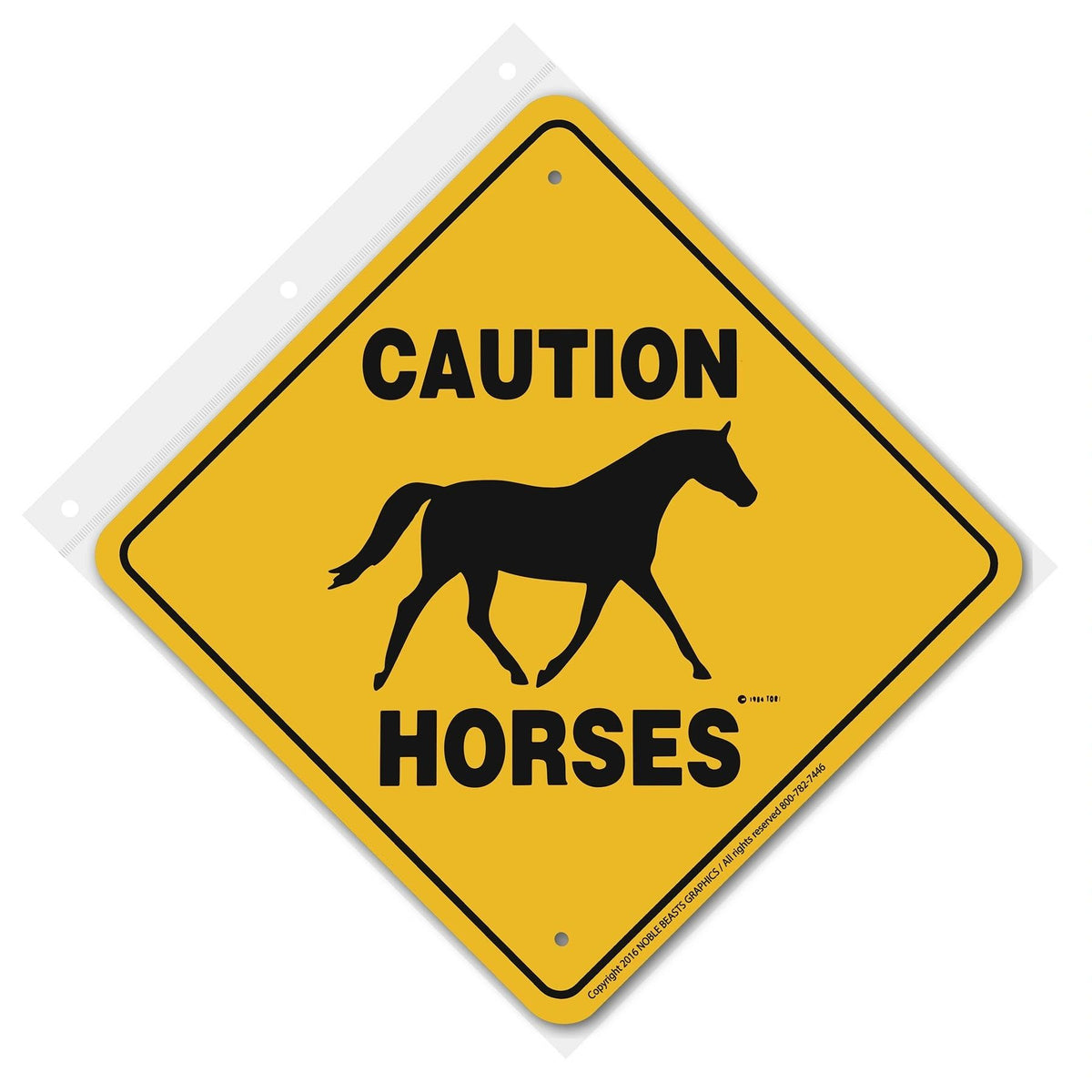 Horses (Generic) Caution Sign Aluminum 12 in X 12 in #21414