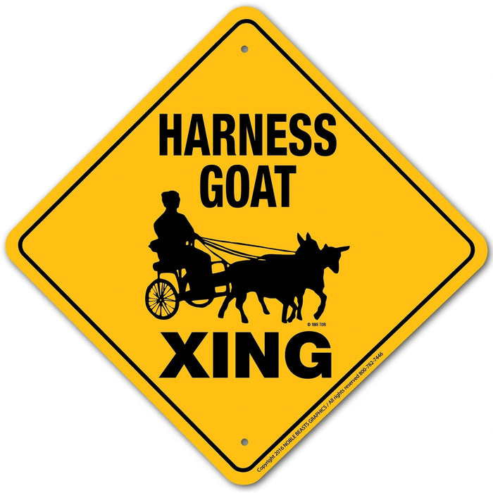 Harness Goat Xing Sign Aluminum 12 in X 12 in #20018