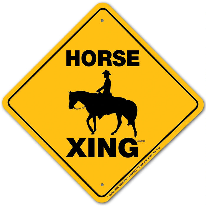 Horse (Western) Xing Sign Aluminum 12 in X 12 in #20332