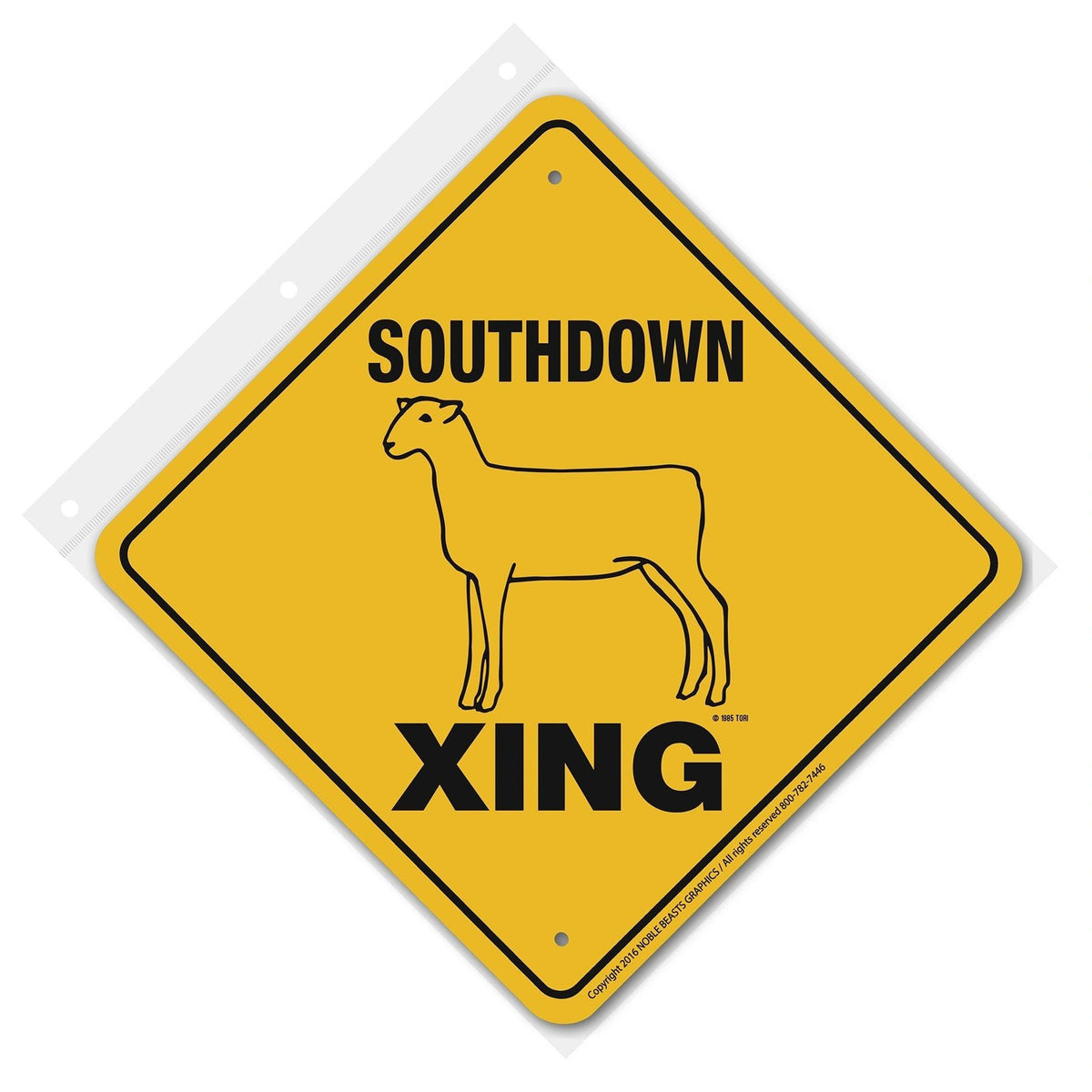 Southdown Xing Sign Aluminum 12 in X 12 in #20927