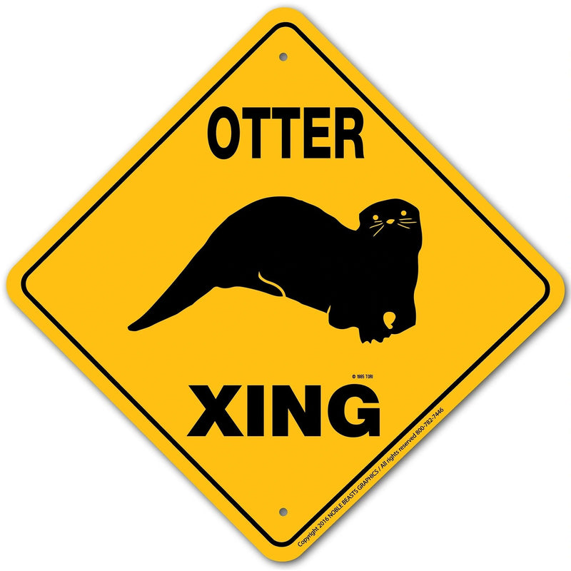 Otter Xing Sign Aluminum 12 in X 12 in #20037