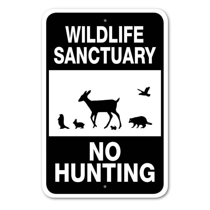 Wildlife Sanctuary - No Hunting Sign Aluminum 12 in x 18 in #146782