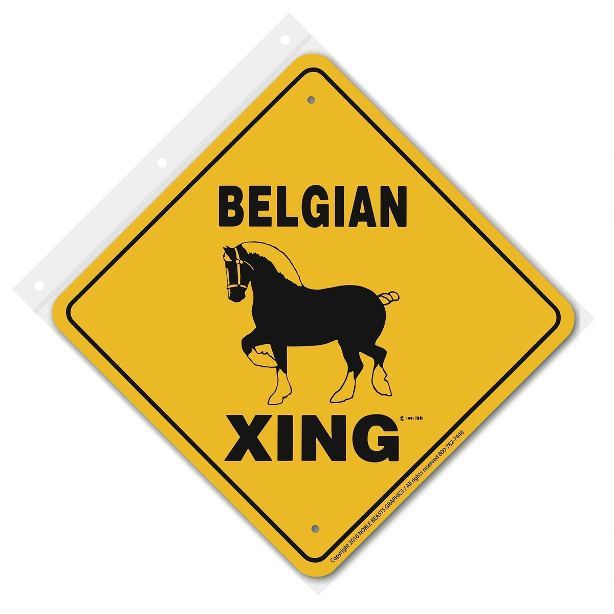 Belgian Xing Sign Aluminum 12 in X 12 in #20679