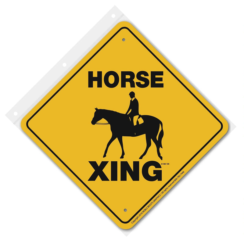 Horse (English) Xing Sign Aluminum 12 in X 12 in #20408