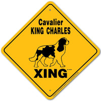 Cavalier King Charles Xing Sign Aluminum 12 in X 12 in #20741