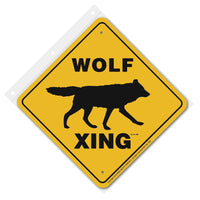 Wolf Xing Sign Aluminum 12 in X 12 in #20678