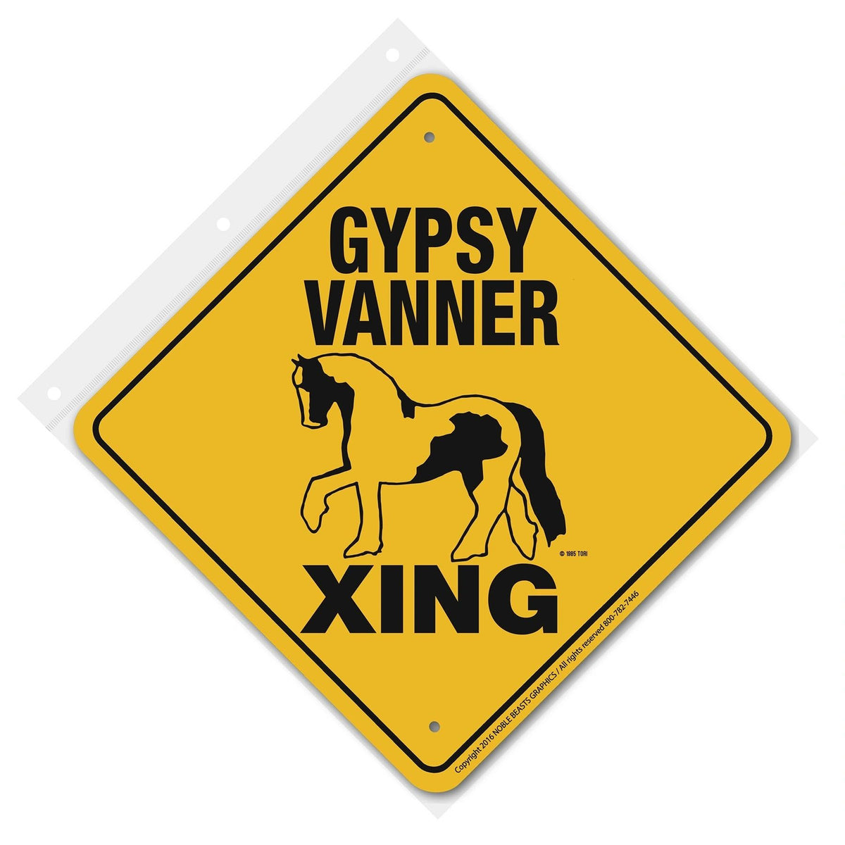 Gypsy Vanner Xing Sign Aluminum 12 in X 12 in #20050