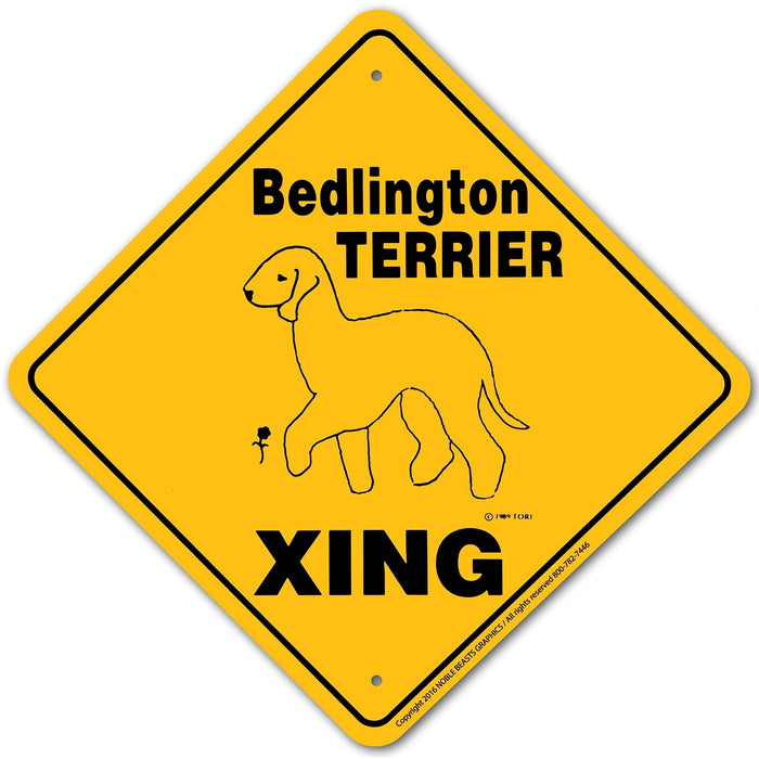 Bedlington Terrier Xing Sign Aluminum 12 in X 12 in #20580