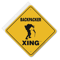 Backpacker Xing Sign Aluminum 12 in X 12 in #20935