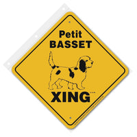 Petit Basset Xing Sign Aluminum 12 in X 12 in #20674