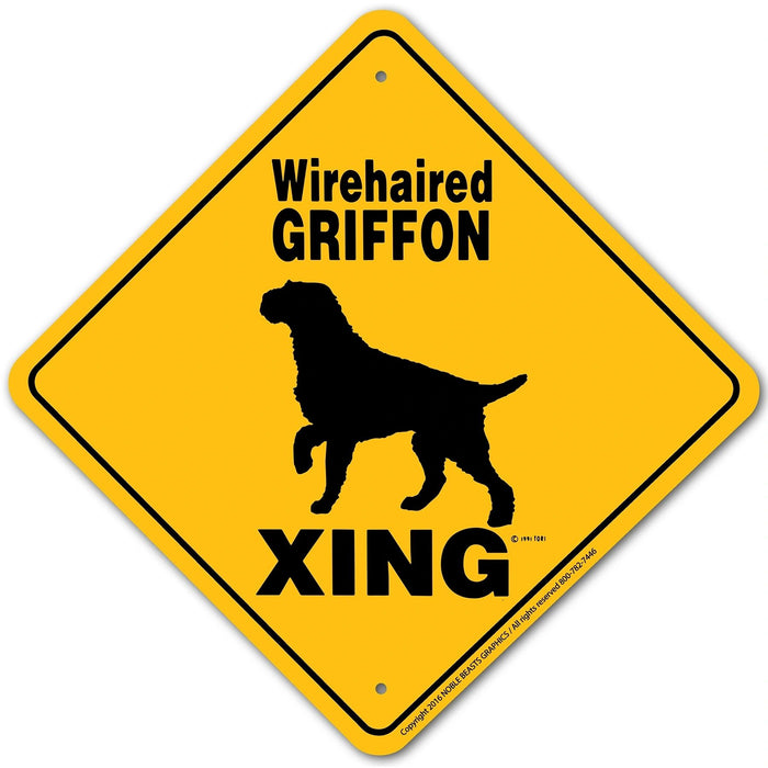 Wirehaired Griffon Xing Sign Aluminum 12 in X 12 in #20633