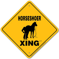 Horseshoer Xing Sign Aluminum 12 in X 12 in #20883