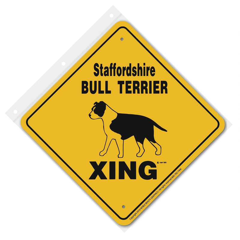 Staffordshire Bull Terrier Xing Sign Aluminum 12 in X 12 in #20576