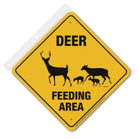 Deer Feeding Area Sign Aluminum 12 in X 12 in #932