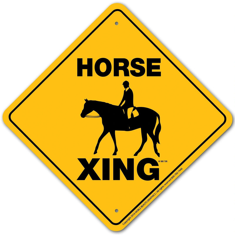 Horse (English) Xing Sign Aluminum 12 in X 12 in #20408