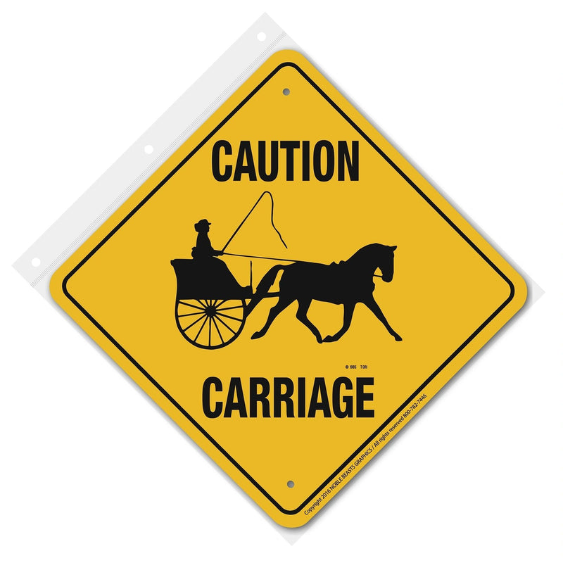 Caution Carriage (Single) Sign Aluminum 12 in X 12 in #21924