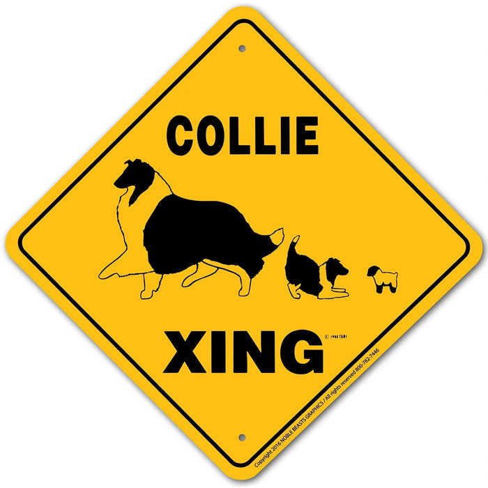 Collie Xing Sign Aluminum 12 in X 12 in #20532