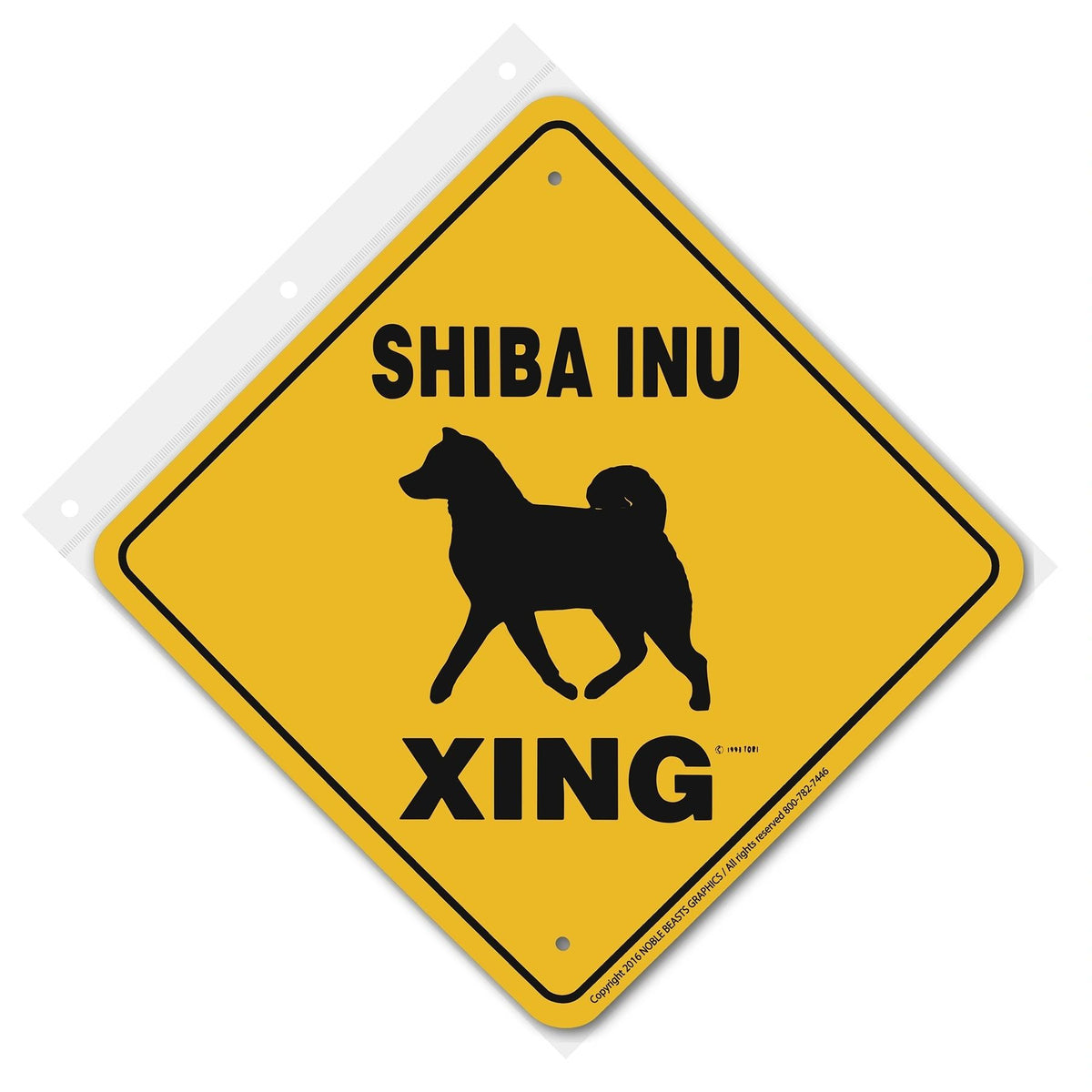 Shiba Inu Xing Sign Aluminum 12 in X 12 in #20766