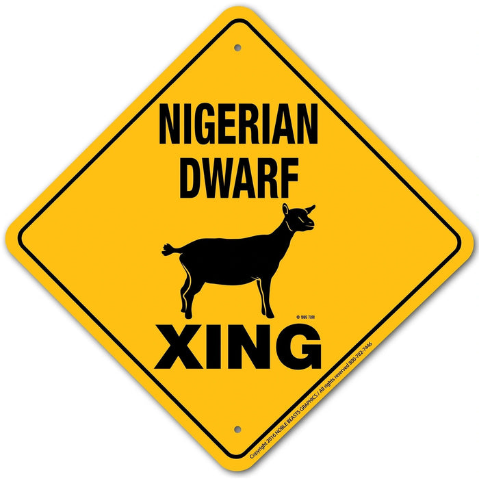 Nigerian Dwarf Xing Sign Aluminum 12 in X 12 in #20033