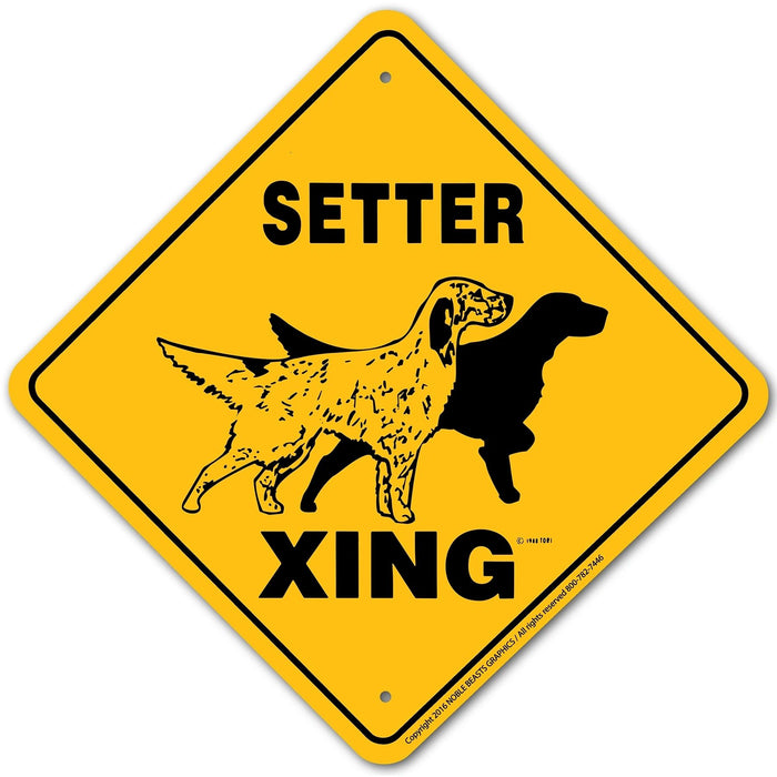 Setter Xing Sign Aluminum 12 in X 12 in #20516