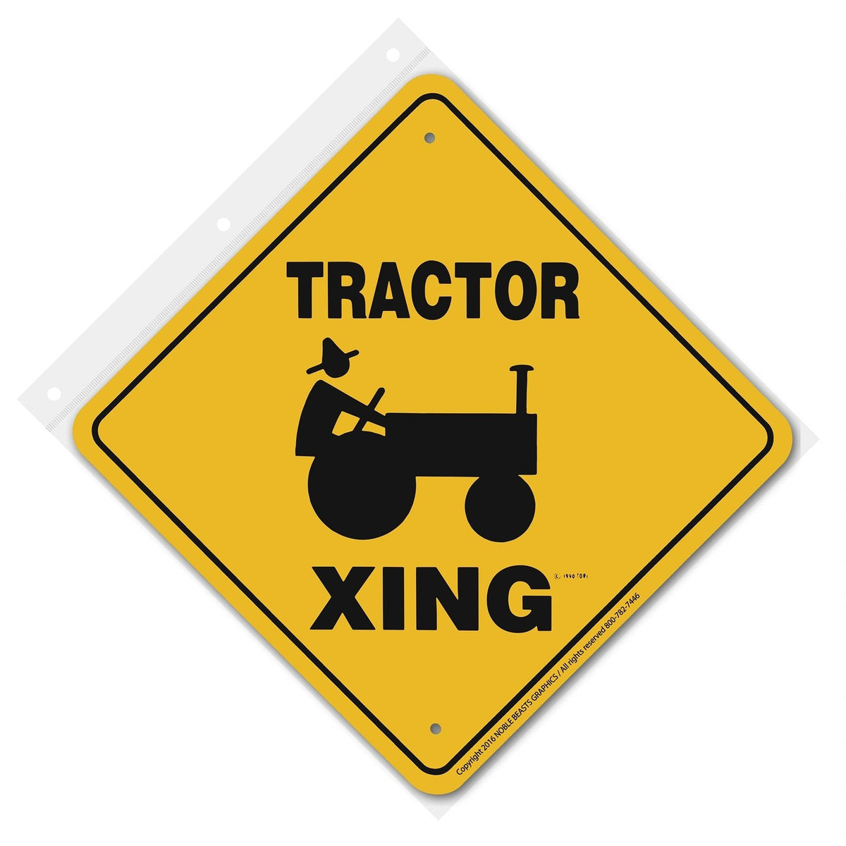 Tractor Xing Sign Aluminum 12 in X 12 in #20813