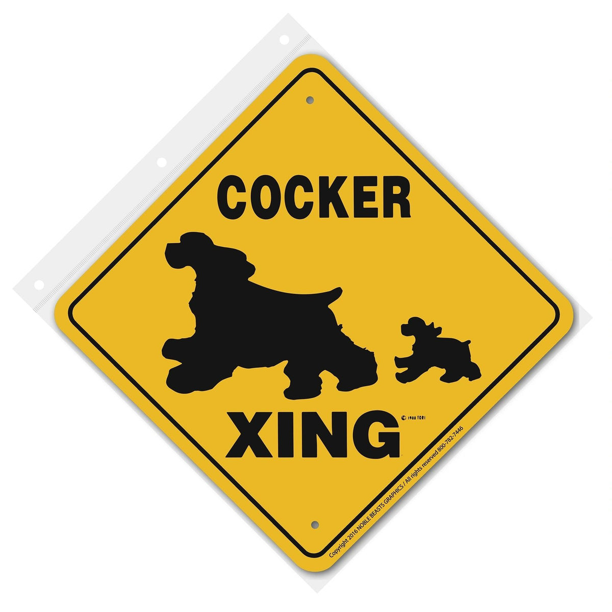 Cocker Xing Sign Aluminum 12 in X 12 in #20450