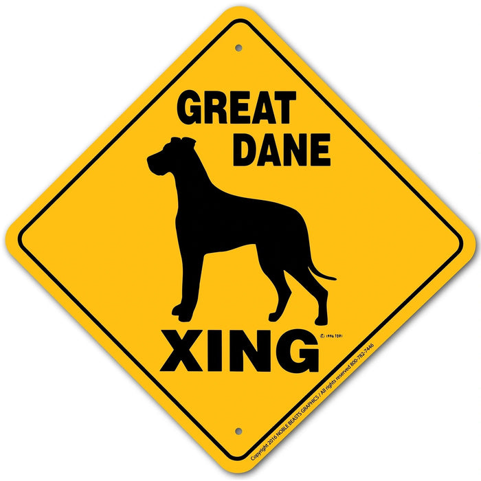 Great Dane (Natural) Xing Sign Aluminum 12 in X 12 in #20871