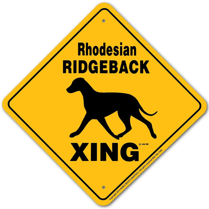 Rhodesian Ridgeback Xing Sign Aluminum 12 in X 12 in #20600