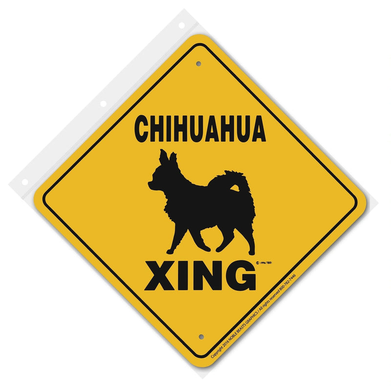 Chihuahua (Long) Xing Sign Aluminum 12 in X 12 in #20865