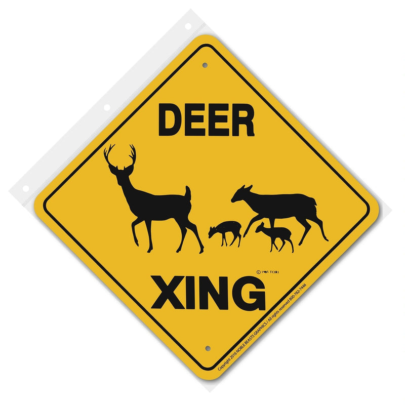 Deer Xing Sign Aluminum 12 in X 12 in #20374