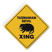 Tasmanian Devil Xing Sign Aluminum 12 in X 12 in #20860