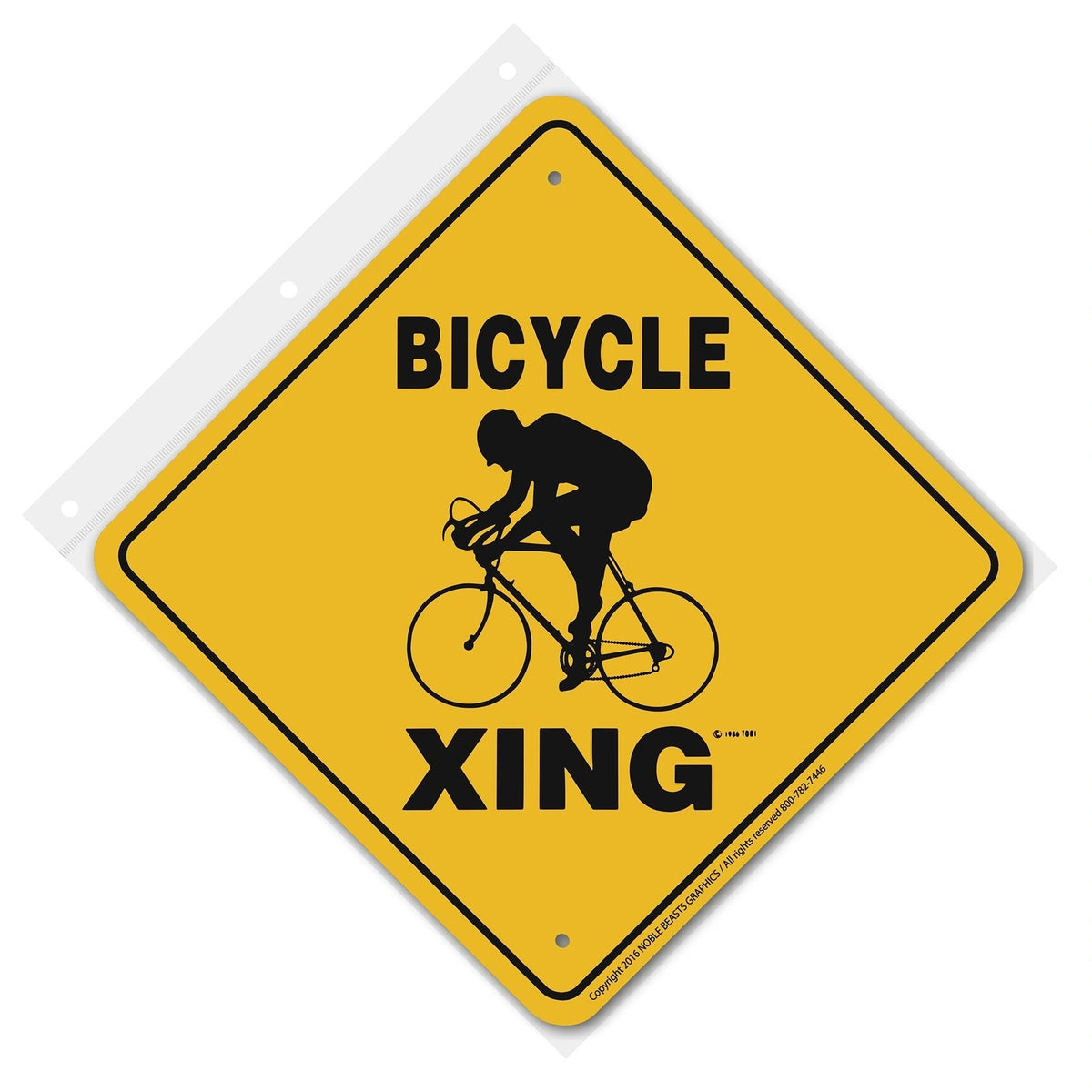 Bicycle Xing Sign Aluminum 12 in X 12 in #20420