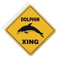 Dolphin Xing Sign Aluminum 12 in X 12 in #20781