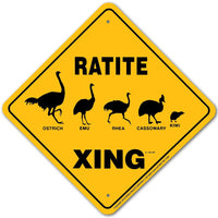 Ratite Xing Sign Aluminum 12 in X 12 in #20591