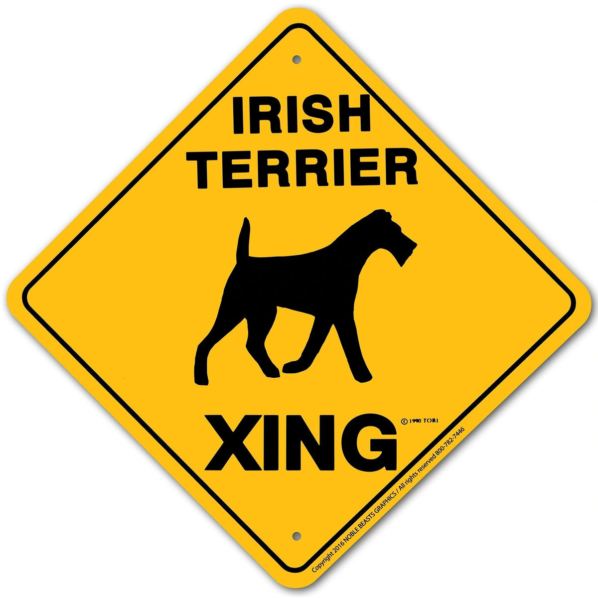 Irish Terrier Xing Sign Aluminum 12 in X 12 in #20610