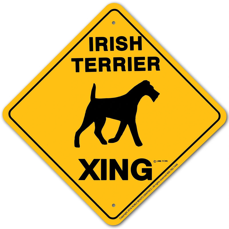 Irish Terrier Xing Sign Aluminum 12 in X 12 in #20610