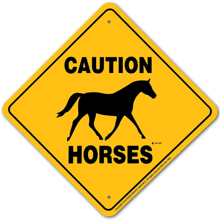 Horses (Generic) Caution Sign Aluminum 12 in X 12 in #21414