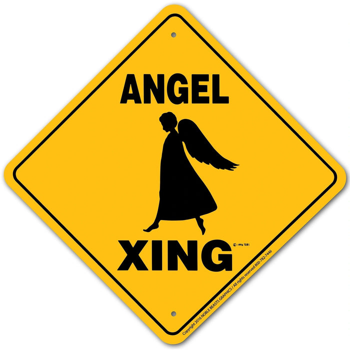 Angel Xing Sign Aluminum 12 in X 12 in #20895