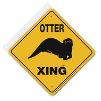 Otter Xing Sign Aluminum 12 in X 12 in #20037