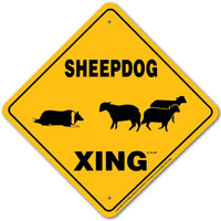 Sheepdog Xing Sign Aluminum 12 in X 12 in #20388