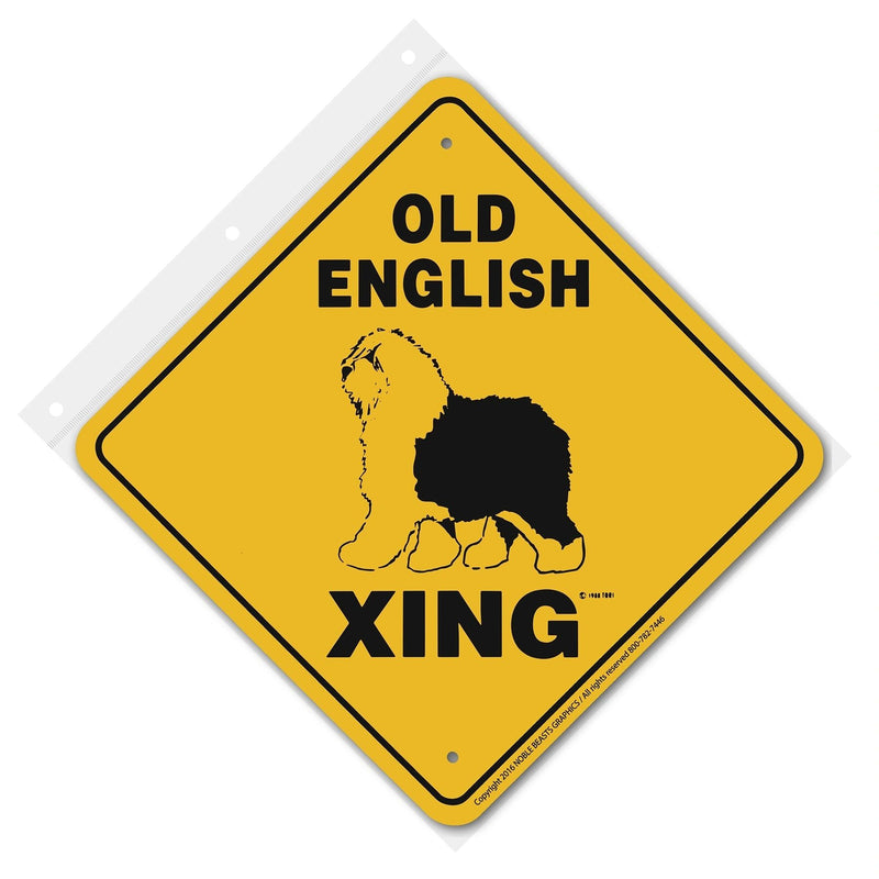 Old English Xing Sign Aluminum 12 in X 12 in #20506