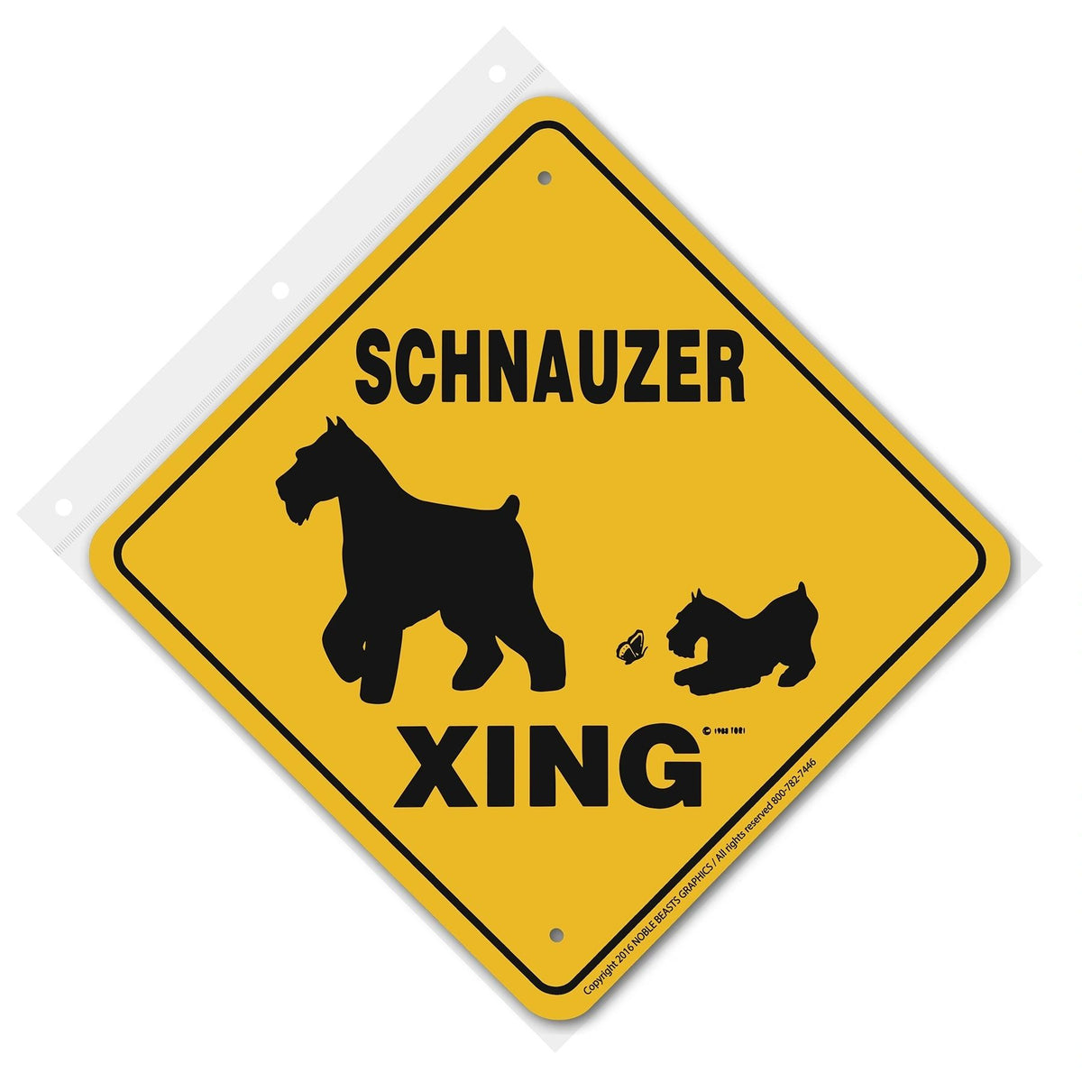 Schnauzer(Miniature) Xing Sign Aluminum 12 in X 12 in #20444