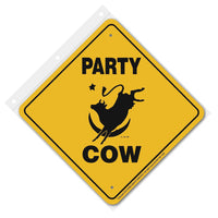 Party Cow Sign Aluminum 12 in X 12 in #20821