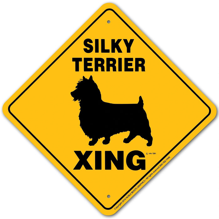 Silky Terrier Xing Sign Aluminum 12 in X 12 in #20655