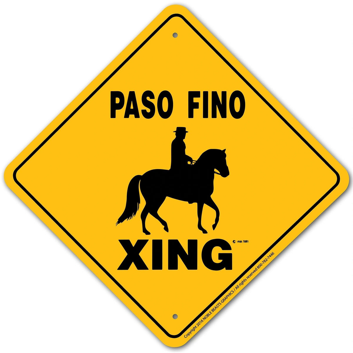 Paso Fino Xing Sign Aluminum 12 in X 12 in #20396