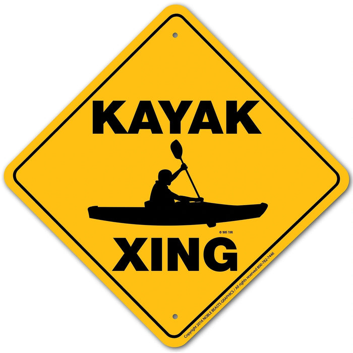 Kayak Xing Sign Aluminum 12 in X 12 in #203KA