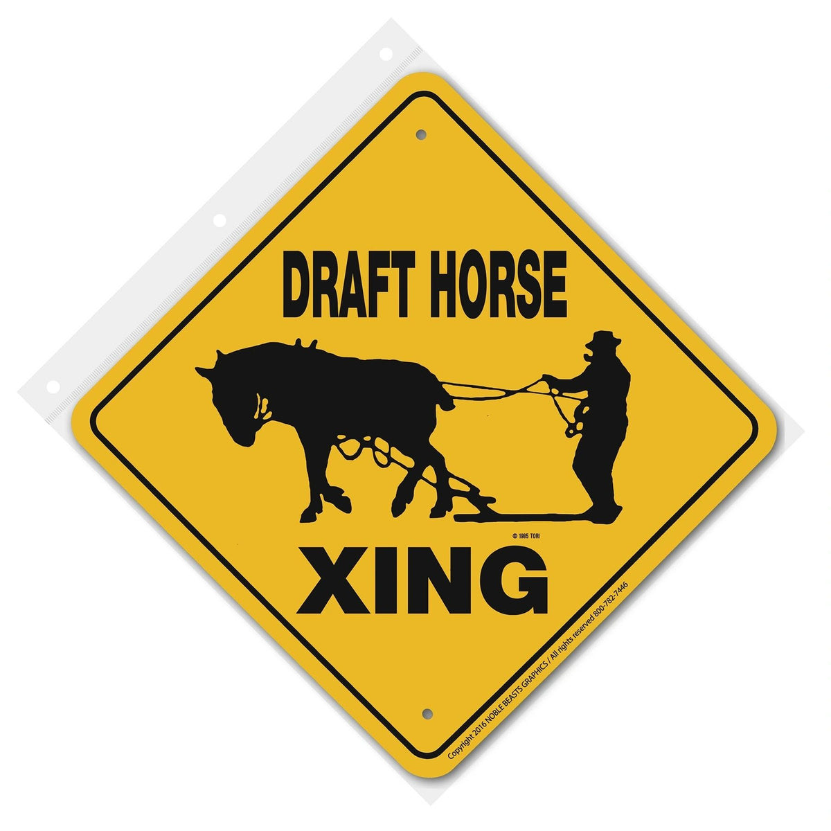 Draft Horse (Work) Xing Sign Aluminum 12 in X 12 in #20024