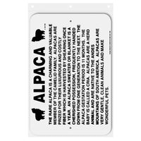 Alpaca Information Sign Aluminum 12 in X 18 in #146718