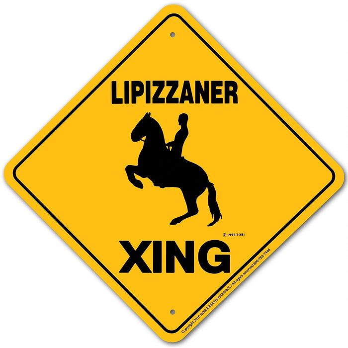 Lipizzaner Xing Sign Aluminum 12 in X 12 in #20768